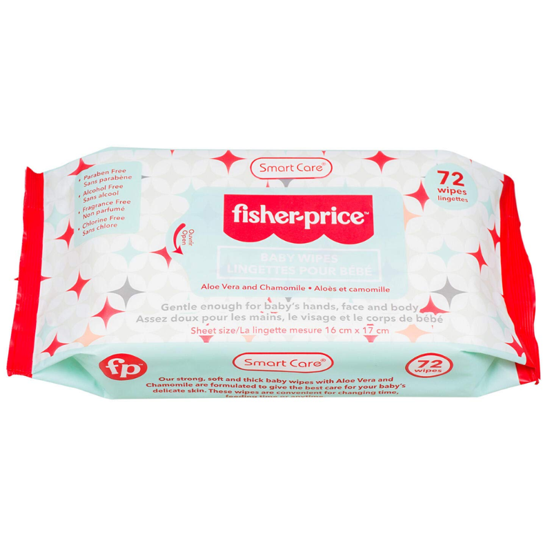 FISHER PRICE - LINGETTES BÉBÉ ALOE VERA ET CAMOMILLE - 72 LINGETTES