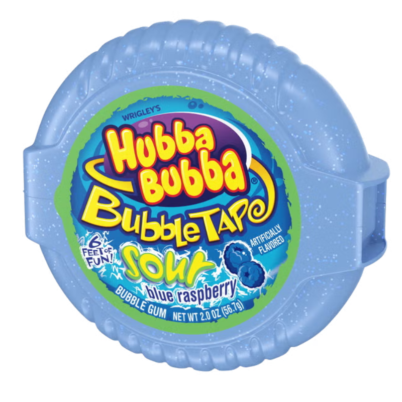 HUBBA BUBBA RUBAN DE CHEWING-GUM FRAMBOISE BLEUE ACIDULÉE 56.7G