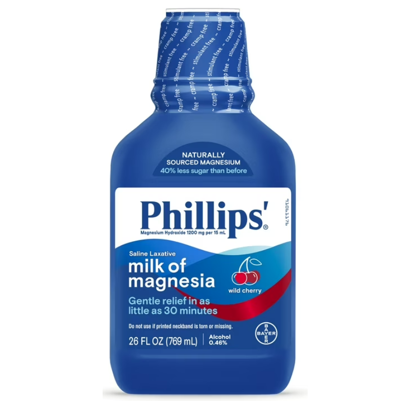 PHILLIP'S - LAXATIF LIQUIDE AU LAIT DE MAGNÉSIE PHILLIPS, SAVEUR CERISE SAUVAGE, SOULAGE LA CONSTIPATION - 769ML