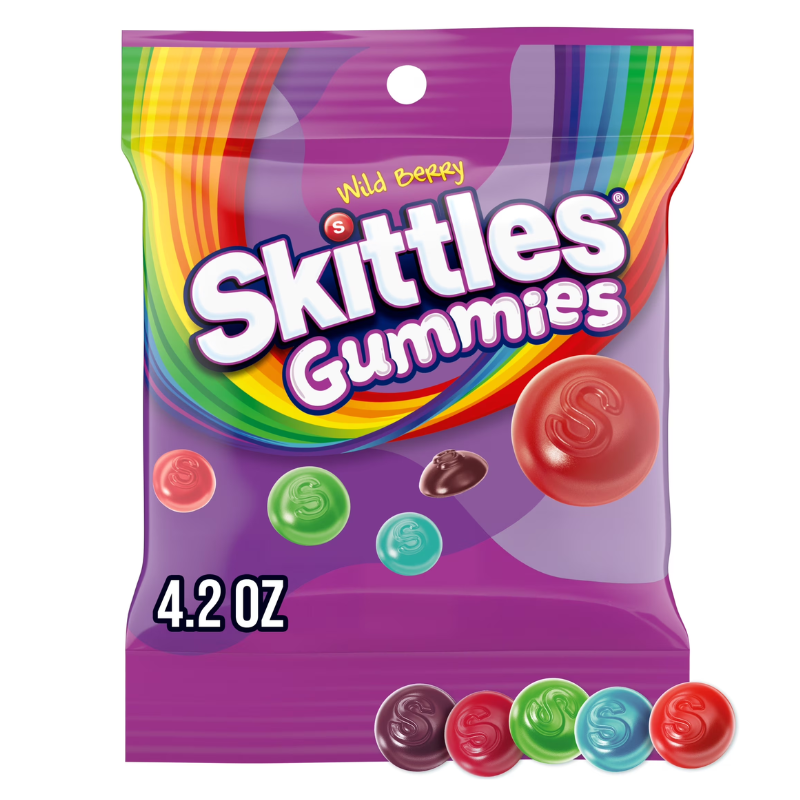 SKITTLES - WILD BERRY GUMMIES - 4.2OZ