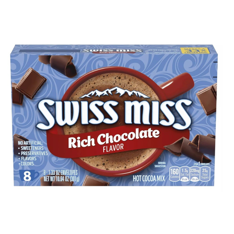 SWISS MISS – PRÉPARATION POUR CHOCOLAT CHAUD – SAVEUR CHOCOLAT – 11,4 OZ (323 G)