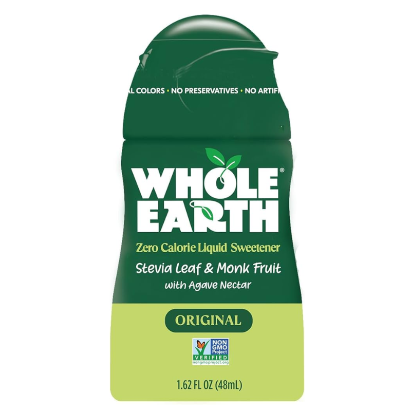 WHOLE EARTH ÉDULCORANTS LIQUIDES À LA STÉVIA ET AU FRUIT DU MOINE, SANS CALORIES, 48 ML