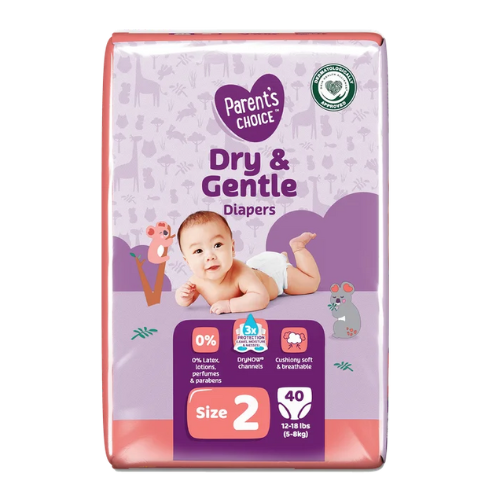 PARENT'S CHOICE COUCHES SÈCHES ET DOUCES TAILLE 2 - 40COUCHES