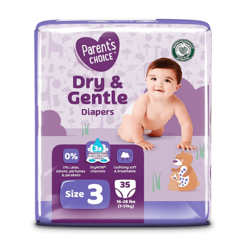 PARENT'S CHOICE COUCHES DRY & GENTLE, TAILLE 3, 35 COUCHES