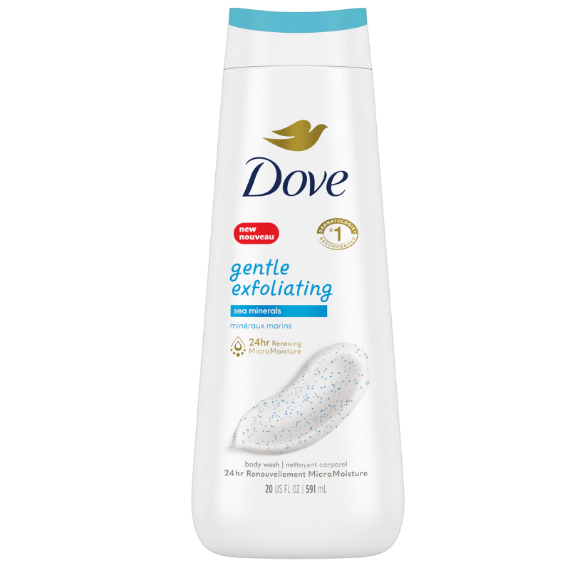 DOVE - GEL DOUCHE EXFOLIANT DOUX AUX MINÉRAUX MARINS - 23FLOZ