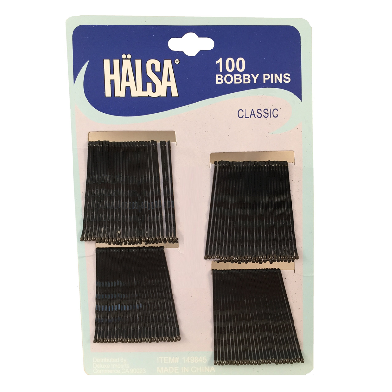 HALSA - ÉPINGLES À BOBBY NOIRES - 100 CT