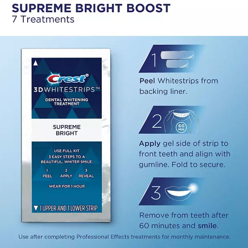 CREST 3D WHITESTRIPS SUPREME BRIGHT - LOT DE 7
