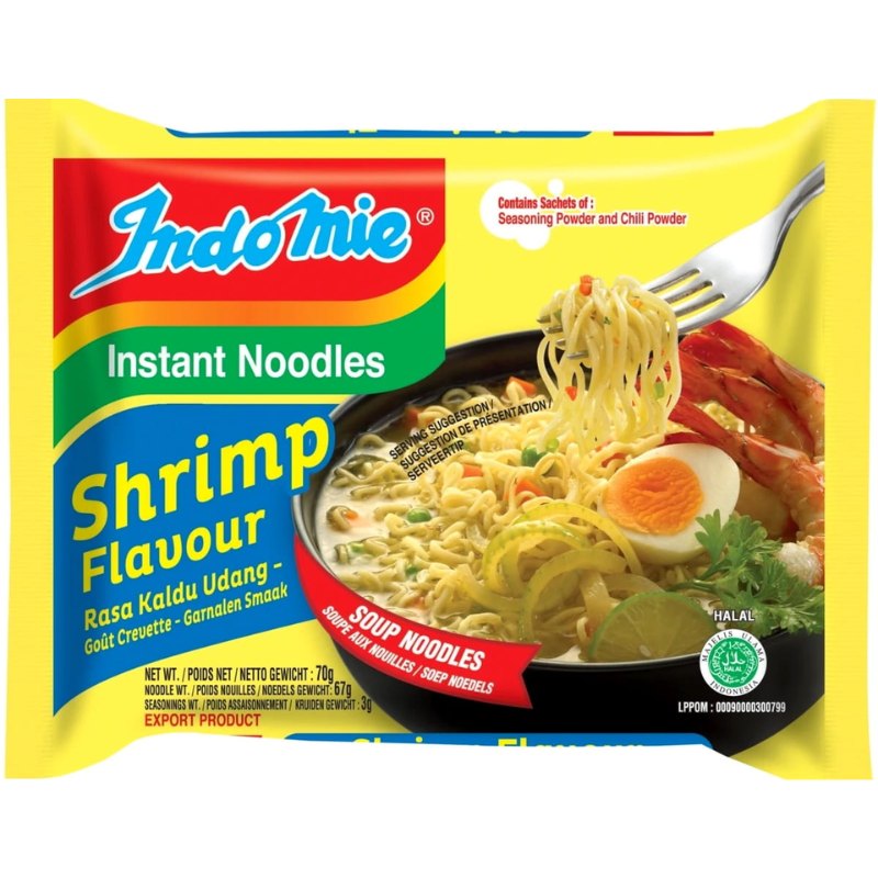 INDOMIE - NOUILLES INSTANTANÉES SAVEUR CREVETTES - 70 G
