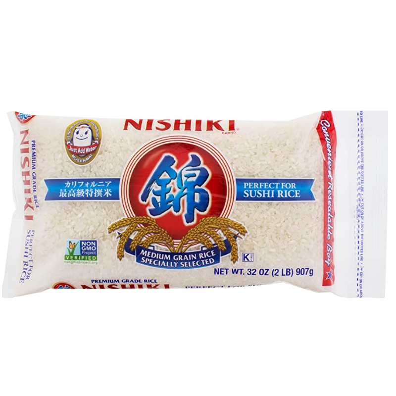 NISHIKI - RIZ PREMIUM MUSENMAI RIZ SUSHI BLANC PREMIUM GRAIN MOYEN - 907G