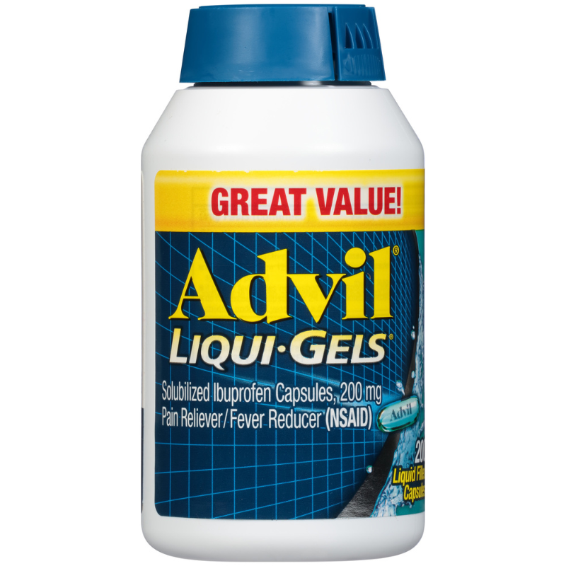 ADVIL LIQUI-GELS ANTIDOULEUR/RÉDUCTEUR DE FIÈVRE CAPSULE REMPLIE DE LIQUIDE, 200MG IBUPROFEN 120 CT