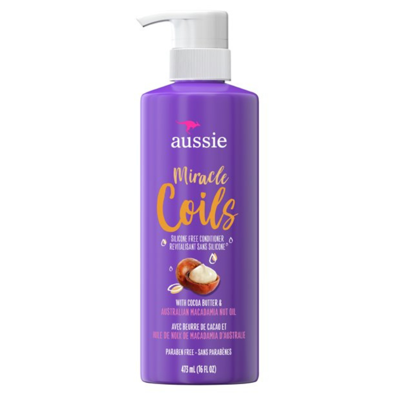 Aussie Miracle Coils Revitalisant Sans Silicone Au Beurre de Cacao et Huile de Noix de Macadamia d’Australie (473 ml)