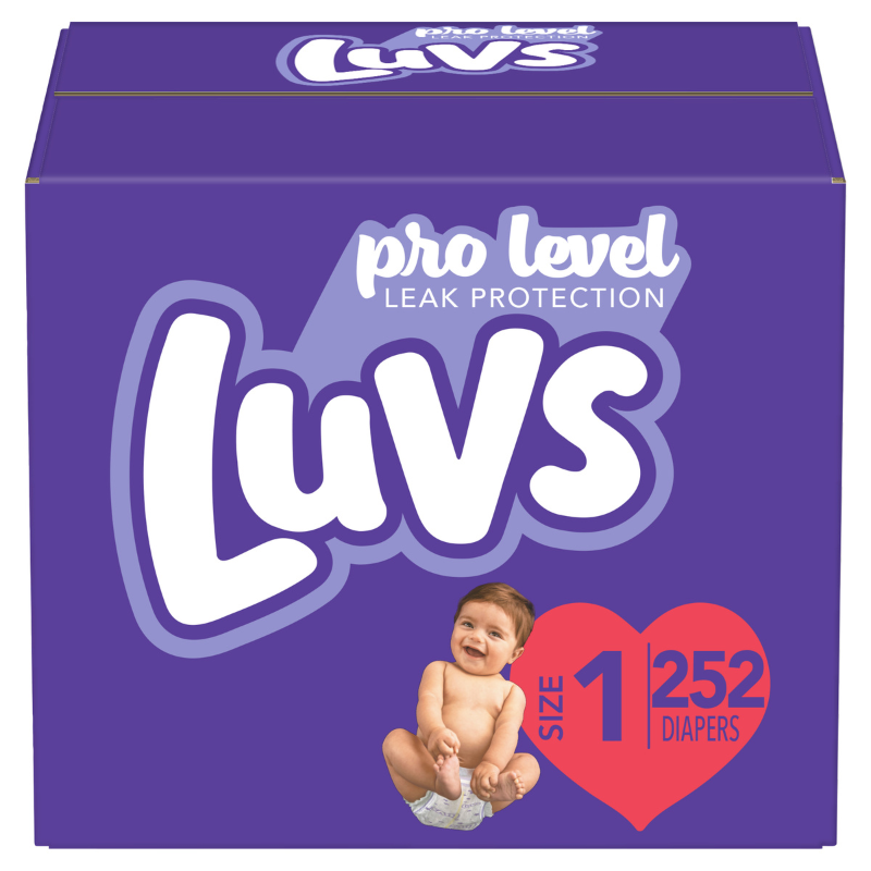 LUVS PRO LEVEL Couches De Protection Contre Les Fuites (TAILLE 1) 252 CT