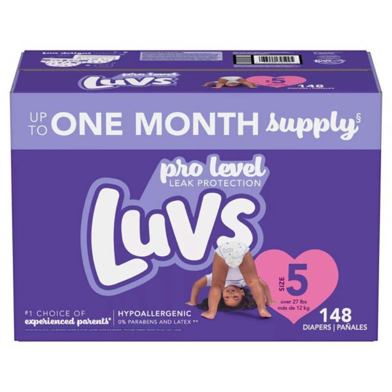 LUVS PRO LEVEL Couches De Protection Contre Les Fuites (TAILLE 5) 148 CT