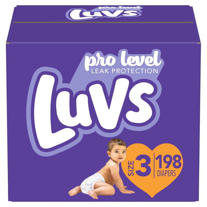 LUVS PRO LEVEL Couches De Protection Contre Les Fuites (TAILLE 3) 198 CT