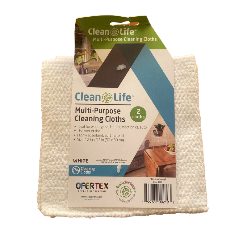 CLEAN LIFE MULTI-PURPOSE CLEANING CLOTHS (CLOTHS DE 2)