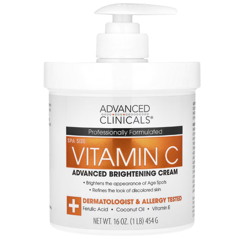 ADVANCED CLINICALS - VITAMIN C ADVANCED BRIGHTENING CREAM - 16OZ