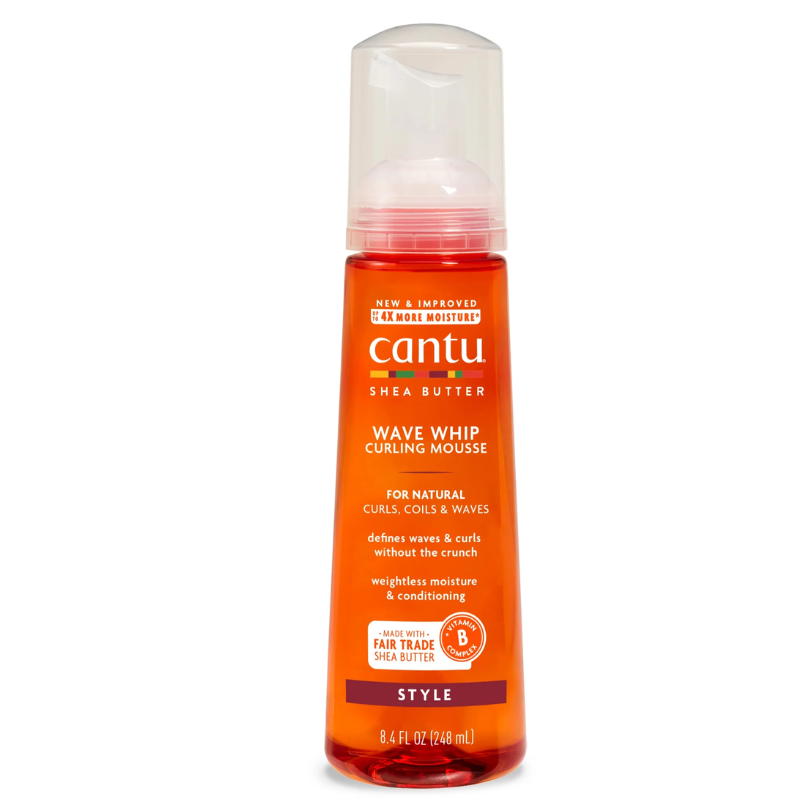 CANTU - MOUSSE BOUCLANTE WAVE WHIP AU BEURRE DE KARITÉ POUR CHEVEUX NATURELS-248ML