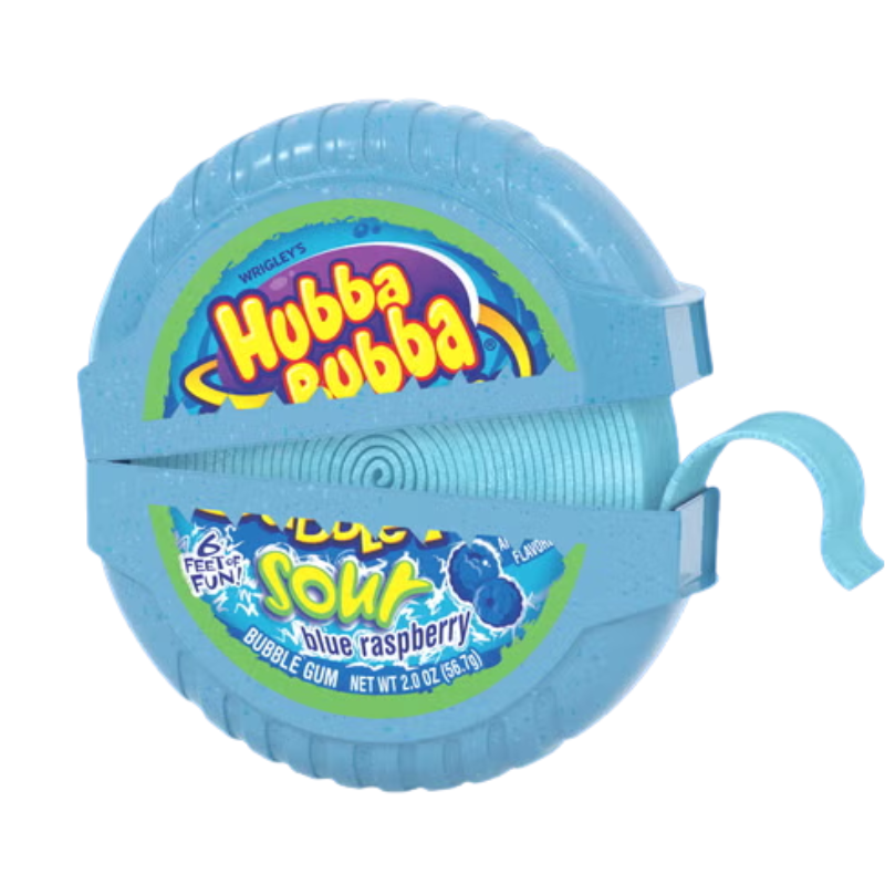 HUBBA BUBBA RUBAN DE CHEWING-GUM  FRAMBOISE BLEUE ACIDULÉE 56.7G