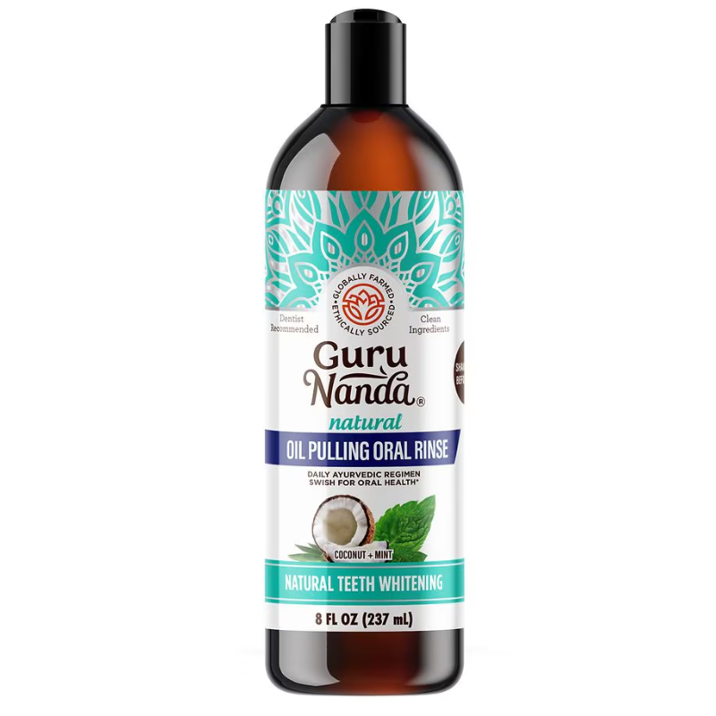 GURUNANDA  BAIN DE BOUCHE À L'HUILE , NOIX DE COCO ET MENTHE , 47 ML