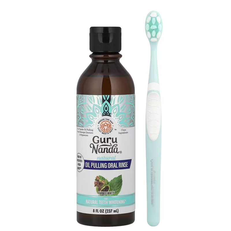 GURU NANDA - OIL PULLING ORAL RINSE NATURAL TEETH WHITENING - 8FL.OZ