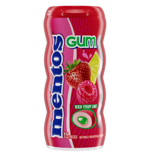 MENTOS - GUM RED FRUIT LIME - 15PCS GUM RED FRUIT LIME - 15PCS