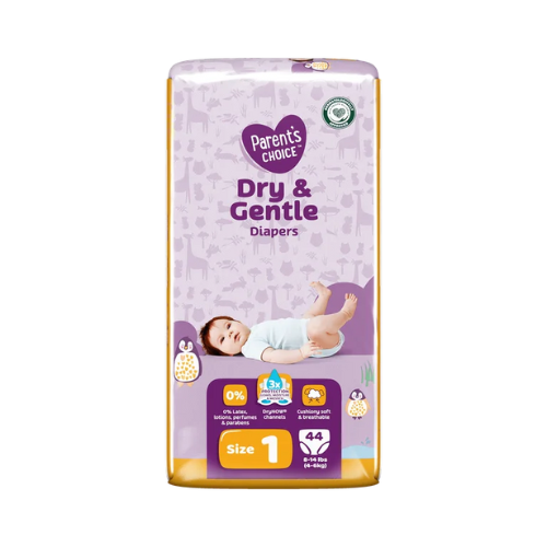 PARENT'S CHOICE COUCHES  DRY & GENTLE, TAILLE 1, 44 UNITÉS
