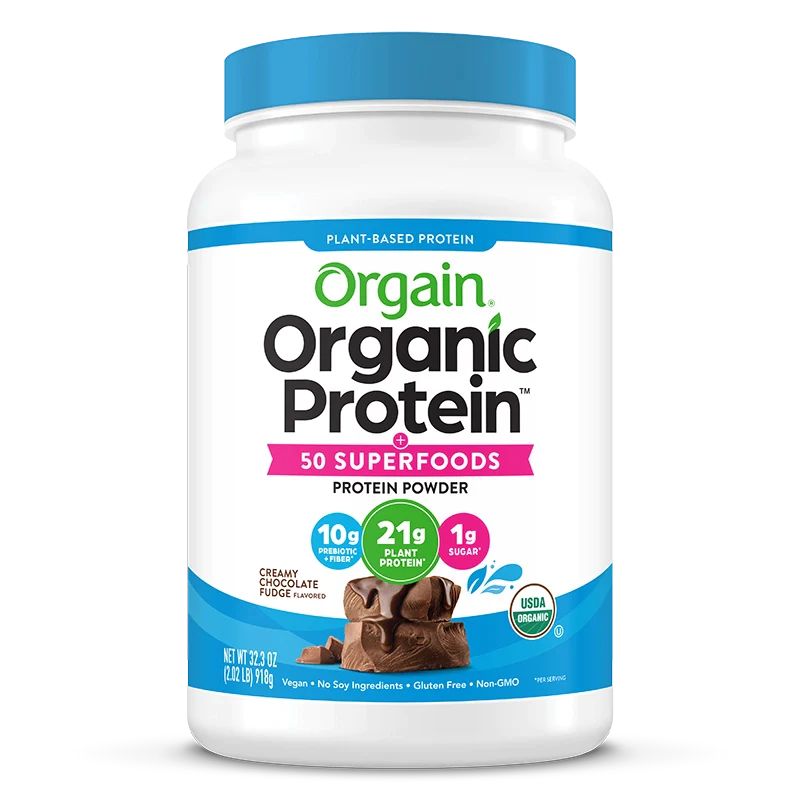 ORGAIN - POUDRE DE PROTÉINES VÉGÉTALIENNES BIOLOGIQUES 21 G + 50 SUPERALIMENTS, À BASE DE PLANTES, GOUSSE DE VANILLE - 2.7LB