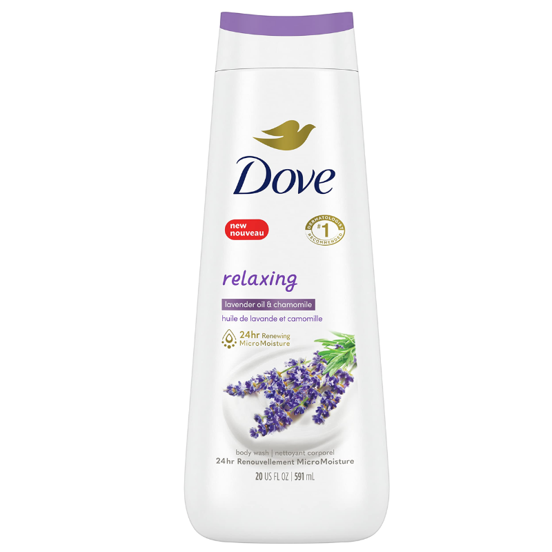 DOVE -  RELAXING BODY WASH NETTOYANT À L'HUILE DE LAVANDE ET À LA CAMOMILLE - 23FLOZ