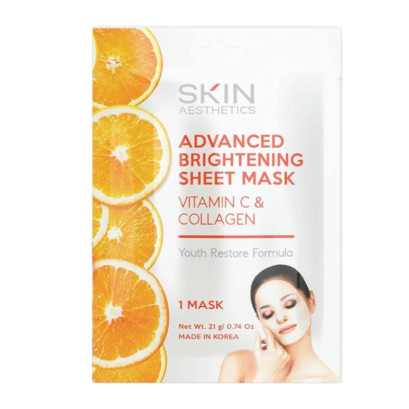 SKIN AESTHETICS - ADVANCED BRIGHTENING SHEET MASK VITAMIN C & COLLAGEN - 0,74OZ