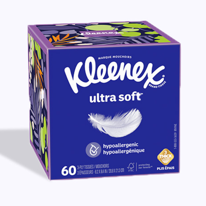 KLEENEX - ULTRA SOFT HYPOALLERGENIC 72 TISSUES