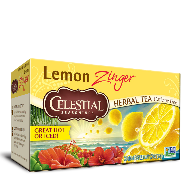 CELESTIAL SEASONINGS - TISANE CITRON ZINGER, BOÎTE DE 20 PIÈCES - 47 G