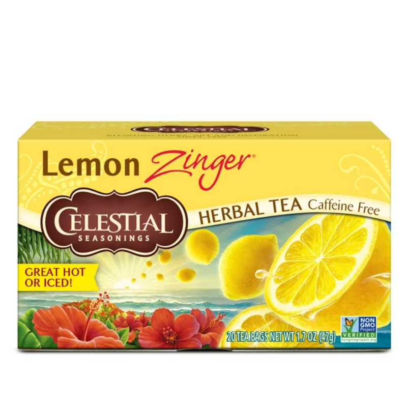 CELESTIAL SEASONINGS - TISANE CITRON ZINGER, BOÎTE DE 20 PIÈCES - 47 G