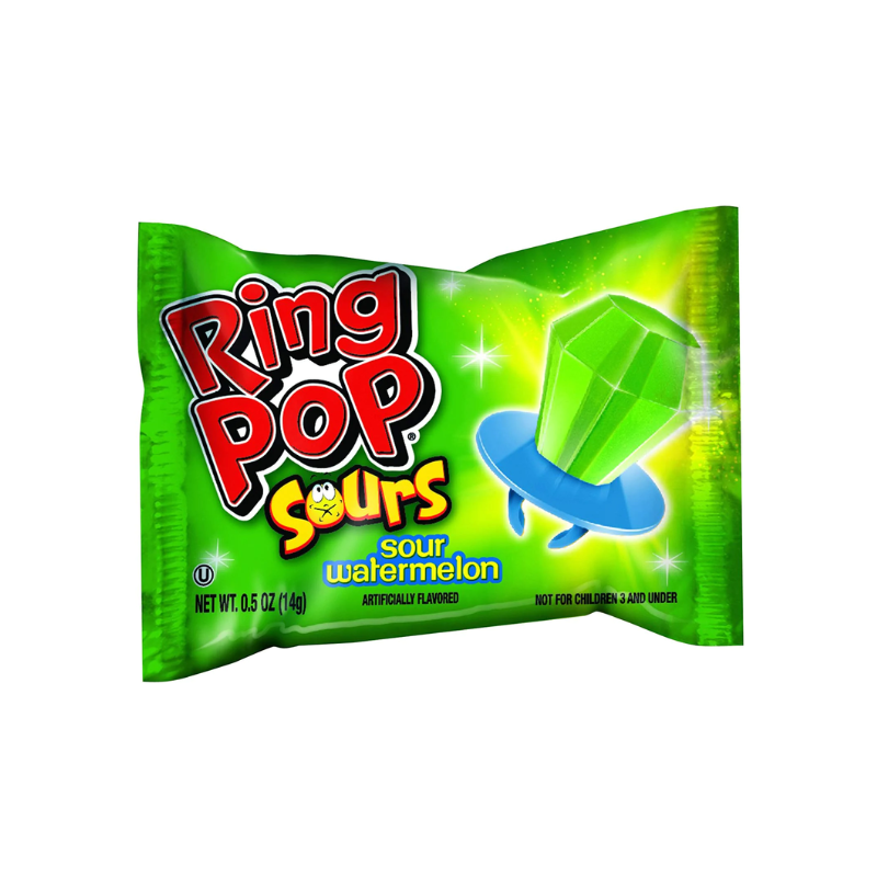 RING POP CANDY ASSORTED FLAVOR LOLLIPOPS - 0.5OZ