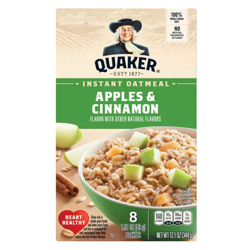 QUAKER - OATMEAL  POMME ET CANNELLE - 12,1 OZ