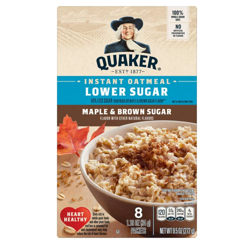 QUAKER - OATMEAL LOWER SUGAR - 9,5 OZ