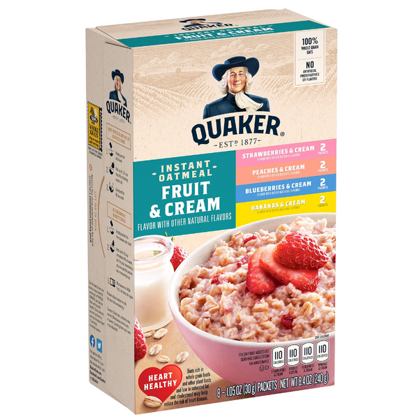 QUAKER - OATMEAL FRUIT & CREAM - 8,4 OZ