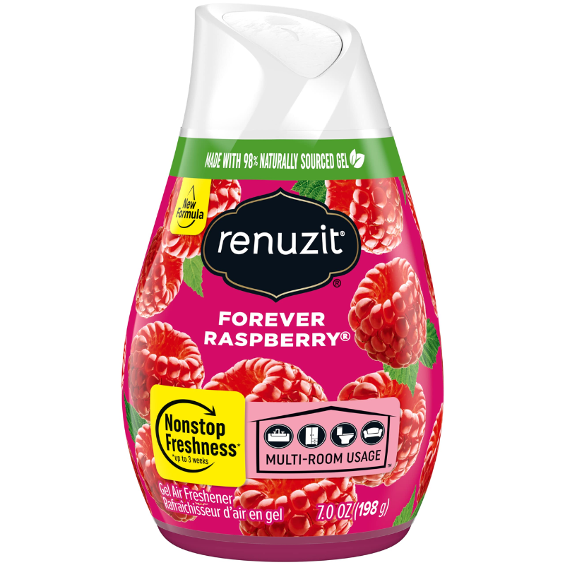 RENUZIT - CÔNE DÉSODORISANT EN GEL SOLIDE RÉGLABLE, FRAMBOISE ÉTERNELLE, FRAÎCHEUR NON-STOP - 7 OZ