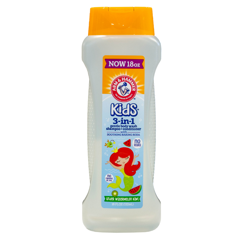 ARM & HAMMER - ESSENTIAL KIDS 3-IN-1 NETTOYANT DOUX POUR LE CORPS, SHAMPOING + APRÈS-SHAMPOOING UNDER WATERMELON KIWI - 12 .FL .OZ