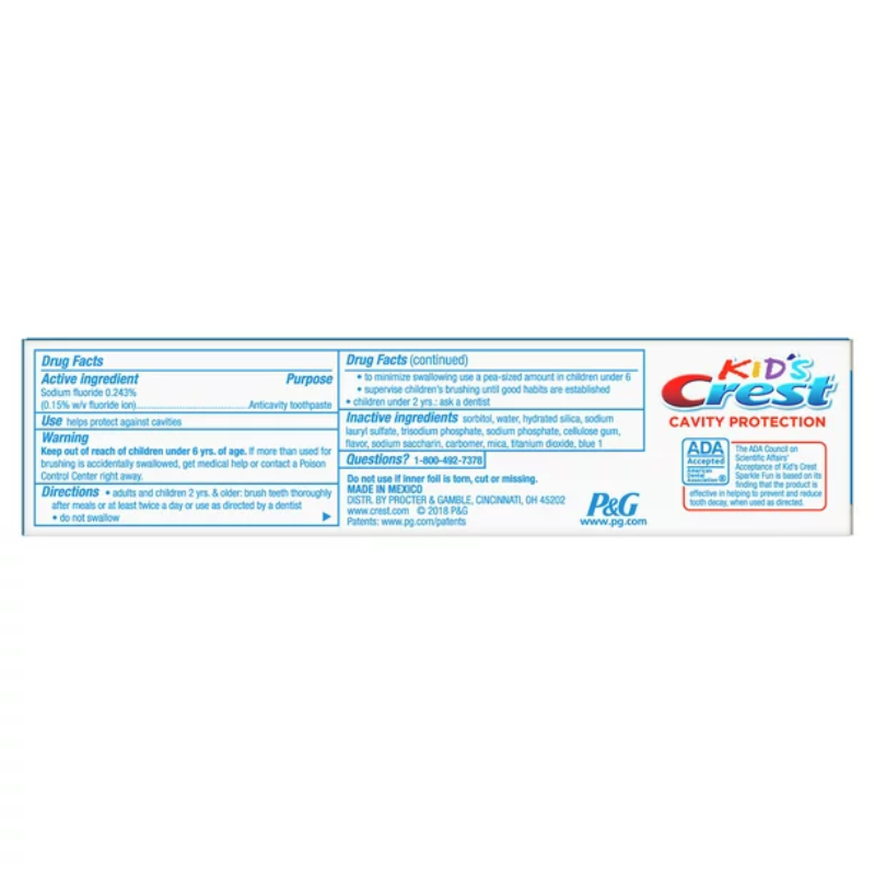 CREST KID'S CAVITY PROTECTION SPARKLE FUN 62 G