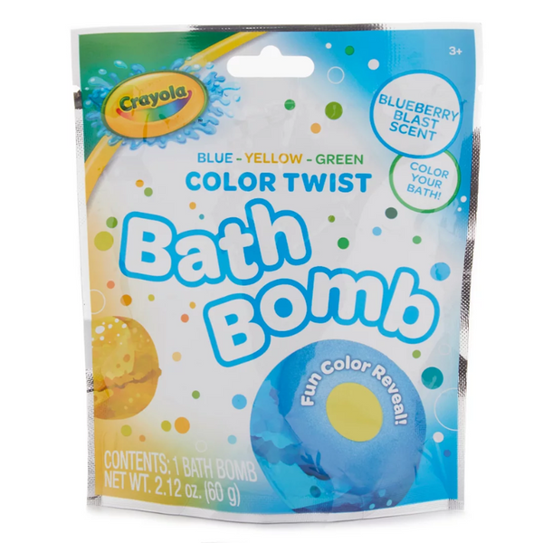 CRAYOLA - BOMBES DE BAIN COLOR TWIST (BLEU-JAUNE-VERT) PARFUM DE MYRTILLE  - 2,12OZ