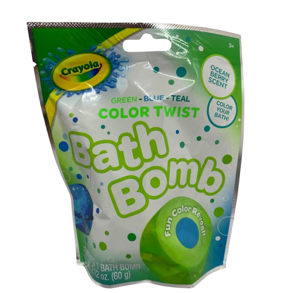 CRAYOLA - COLOR TWIST BATH BOMB (GREEN-BLUE-TEAL) - 2,12OZ