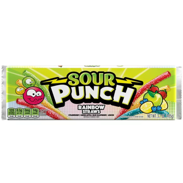 SOUR PUNCH - RAINBOW STRAWS - 3.7OZ