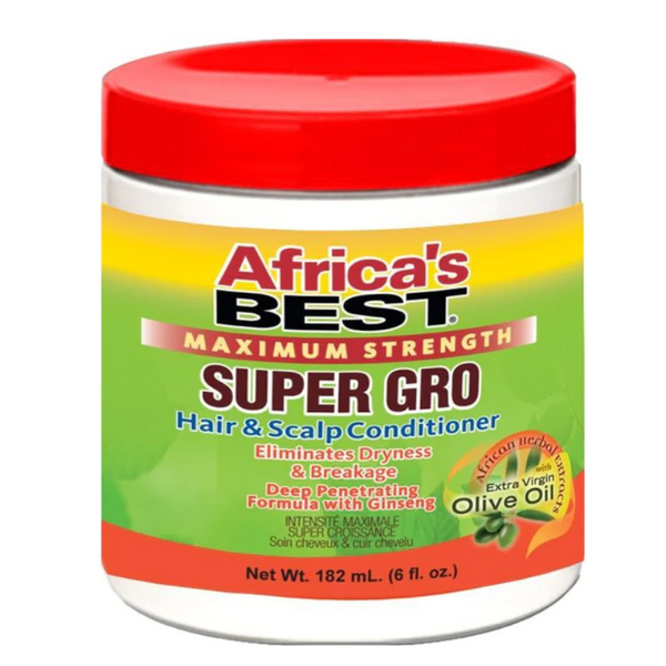 AFRICA'S BEST - APRÈS-SHAMPOING SUPERGRO POUR CHEVEUX ET CALP À RÉSISTANCE MAXIMALE -149 G