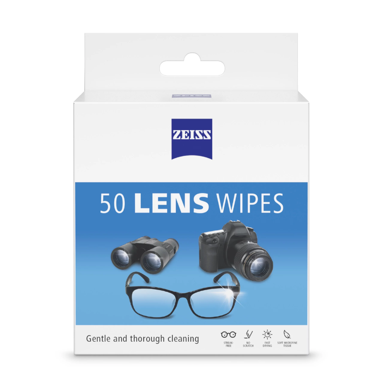 ZEISS -  LOT DE 50 LINGETTES NETTOYANTES POUR VERRES DE LUNETTES, NETTOYAGE DOUX ET EN PROFONDEUR - 50CT