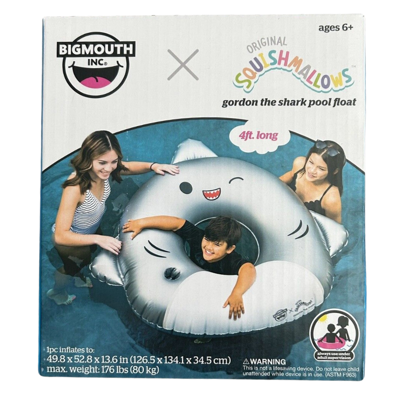 BIGMOUTH ORIGINAL - SQUISHMALLOWS GORDON GORDON LE REQUIN FLOTTEUR DE PISCINE4 FT . LONG