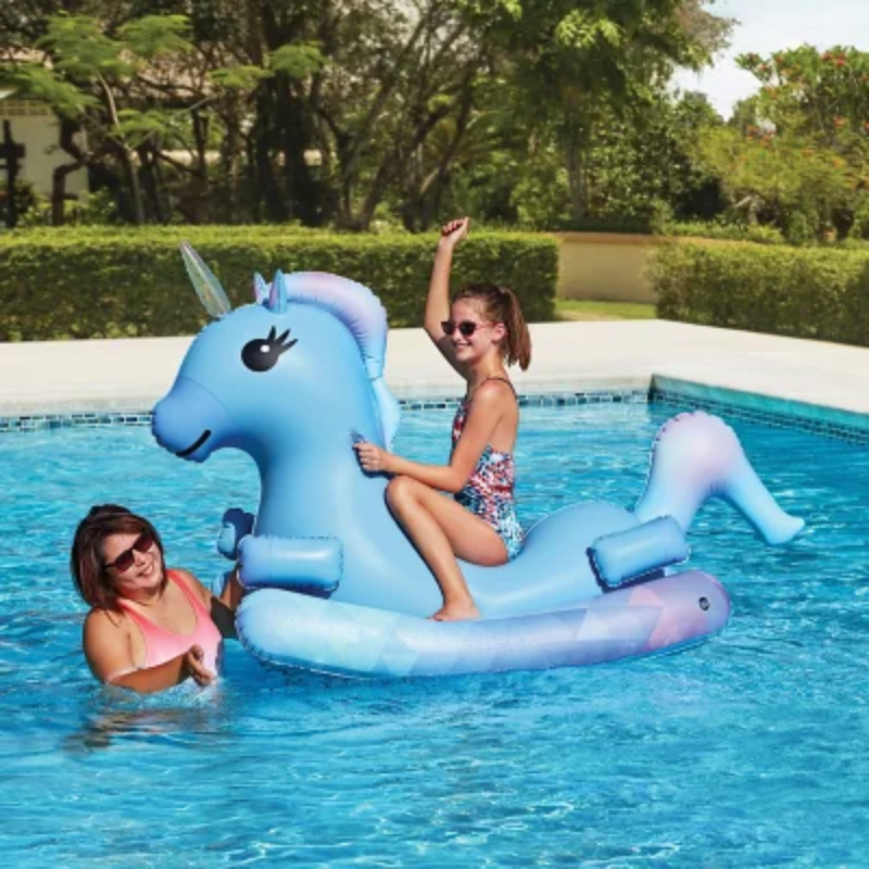 MEMBER'S MARK - BALADE GONFLABLE SUR FLOTTEUR GONFLABLE POUR PISCINE LICORNE