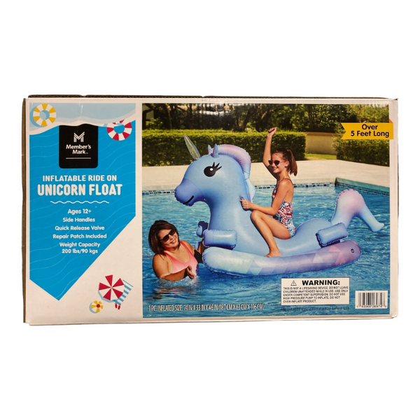 MEMBER'S MARK - BALADE GONFLABLE SUR FLOTTEUR GONFLABLE POUR PISCINE LICORNE