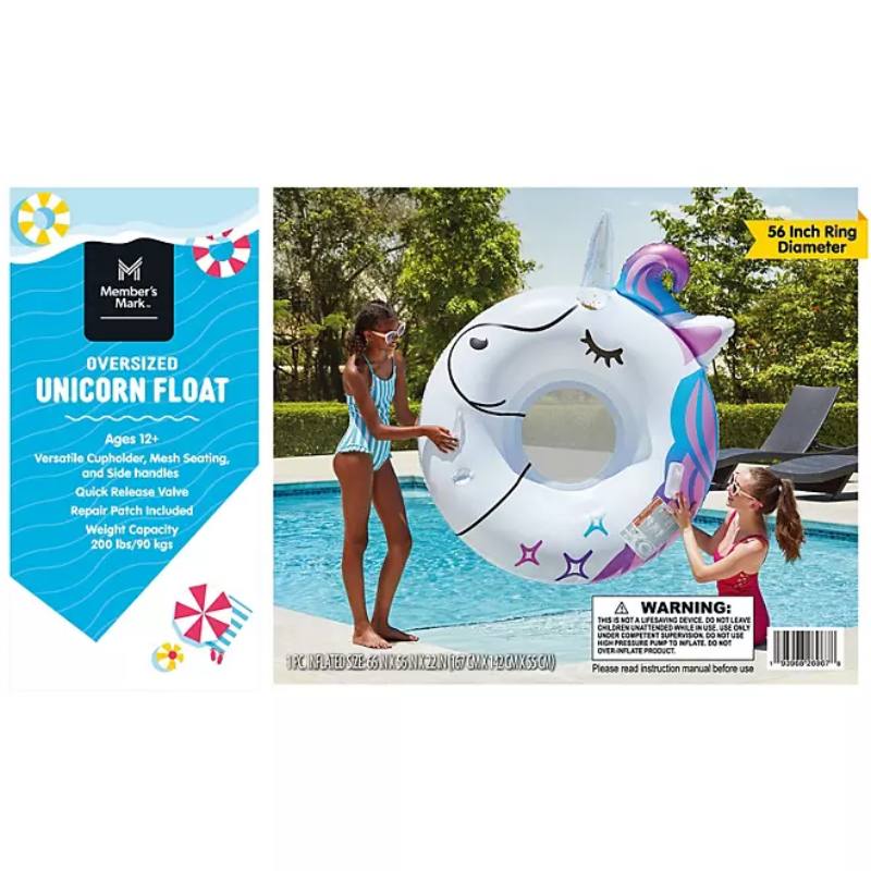 MEMBER'S MARK - FLOTTEUR PISCINE GONFLABLE LICORNE SURDIMENSIONNÉ