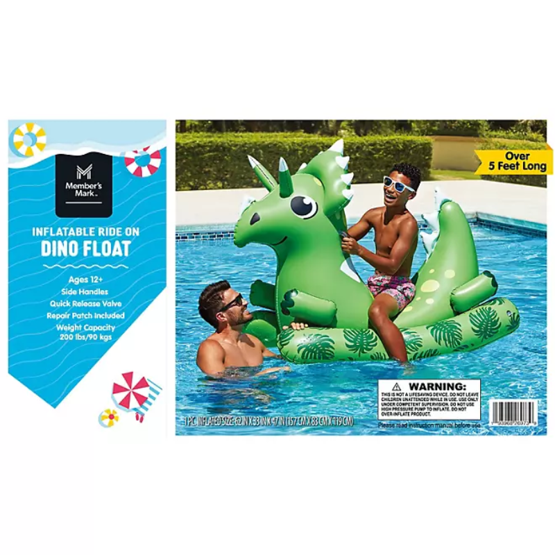 MEMBER'S MARK - BALADE GONFLABLE SUR FLOTTEUR DE PISCINE DINO