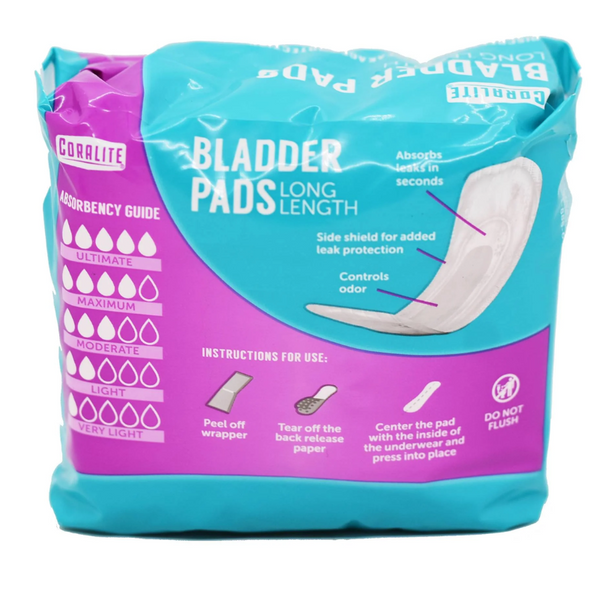 CORALITE - BLADDER PADS LONG LENGTH MAX ABSORBENCY - 6CT